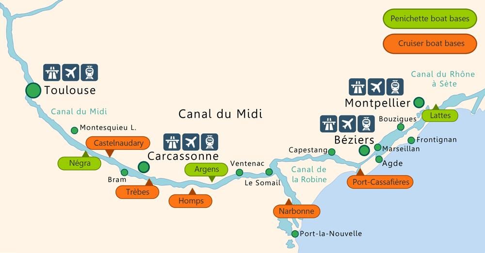 zemljevid Toulouse čoln