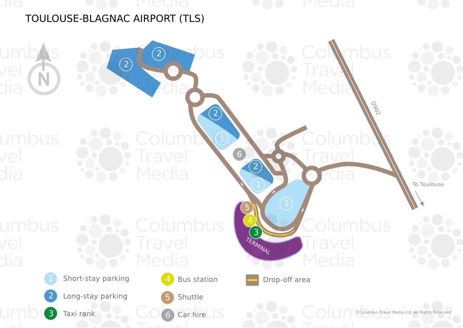 zemljevid Toulouse blagnac letališče
