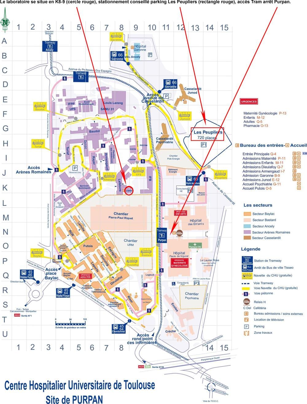 zemljevid Toulouse bolnišnici