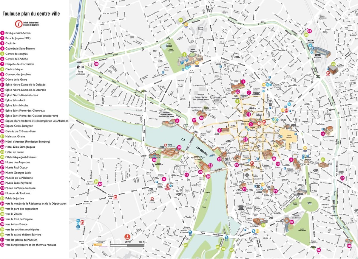 zemljevid muzeja Toulouse