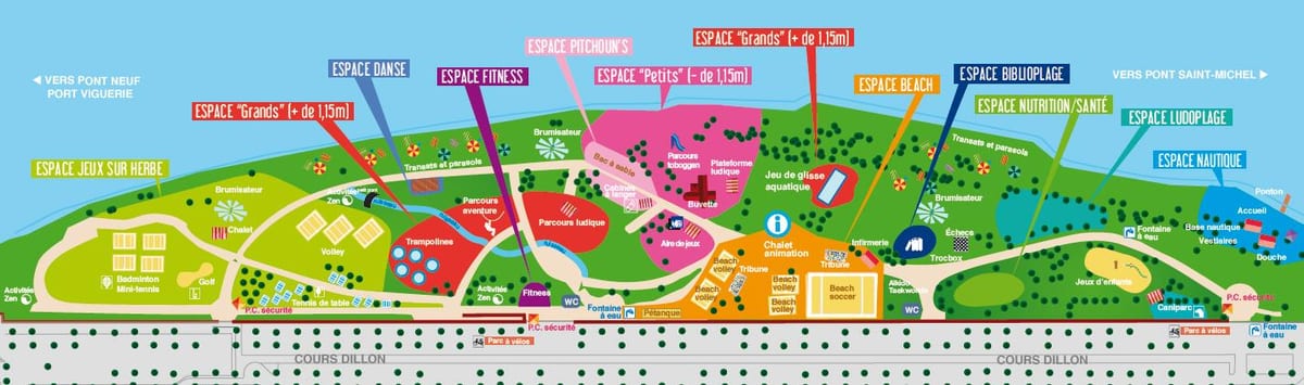 zemljevid Toulouse plaži
