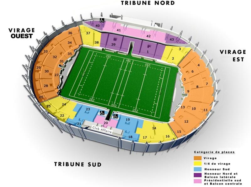 zemljevid Toulouse stadion