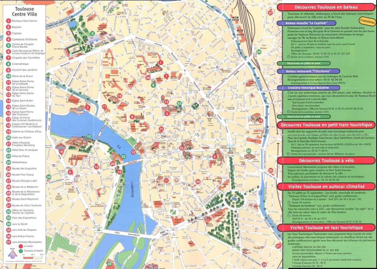 zemljevid Toulouse mesto