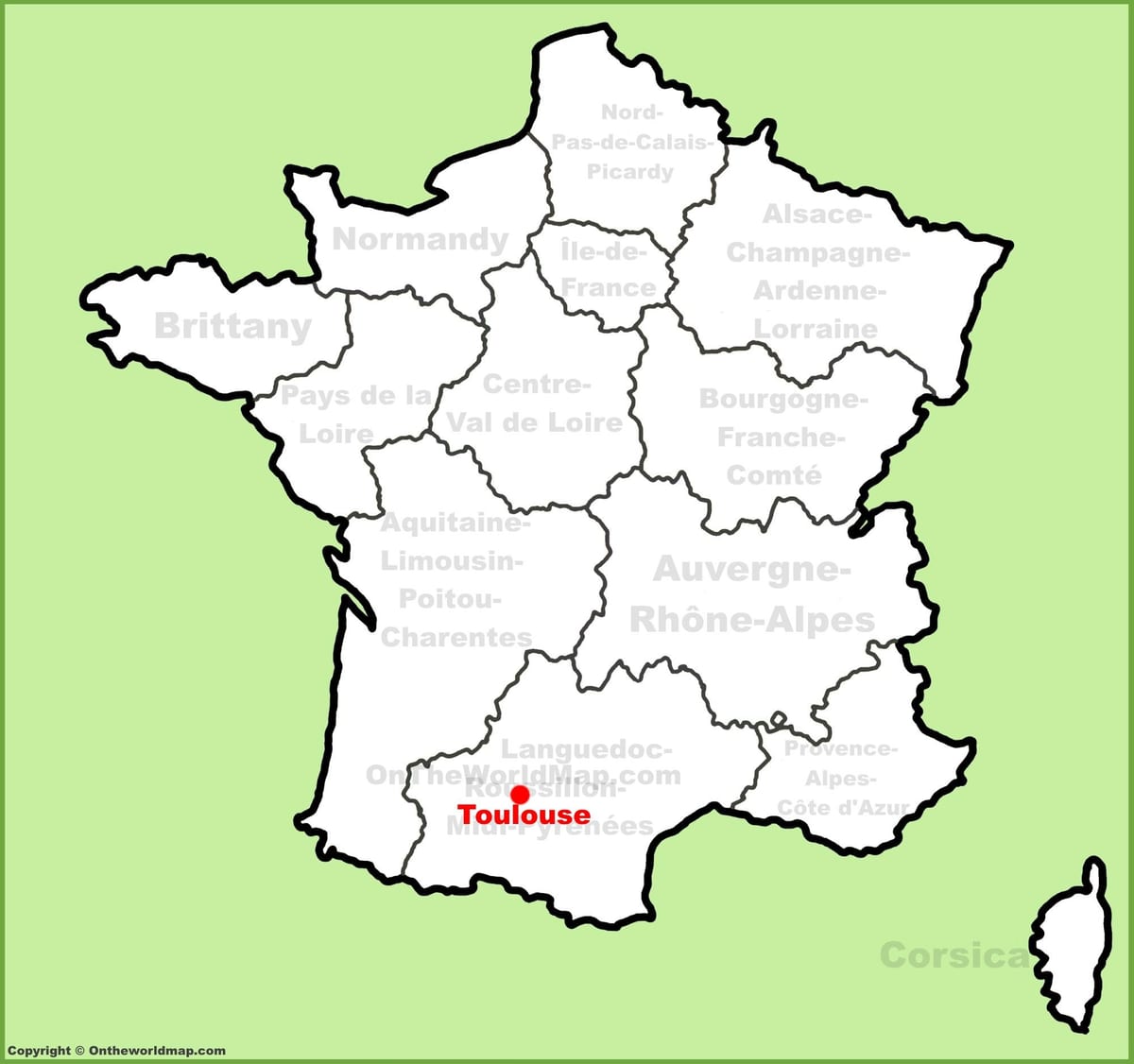 Toulouse na zemljevidu