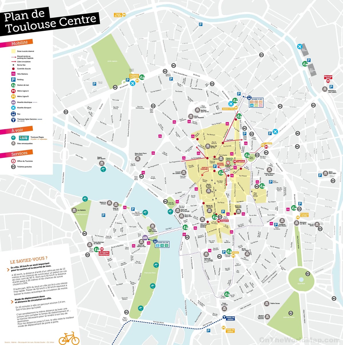 Toulouse center zemljevid
