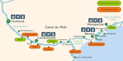 Zemljevid Toulouse čoln