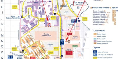 Zemljevid Toulouse bolnišnici