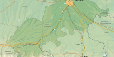Topografski zemljevid Toulouse