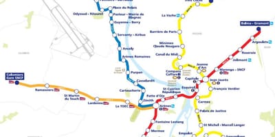 Zemljevid Toulouse tramvaj