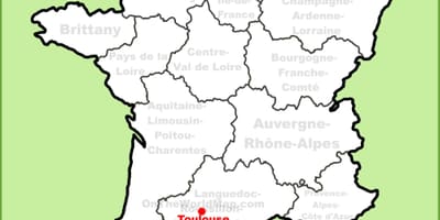 Toulouse na zemljevidu
